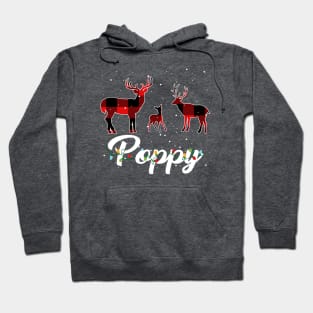 Poppy Reindeer Plaid Pajama Shirt Family Christmas Hoodie